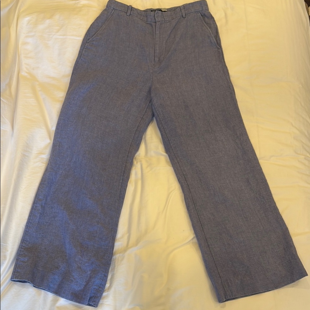 Women’s Ralph Lauren Linen Blue wide leg Pants